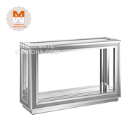 Table console en verre avec miroir pour couloir au design moderne