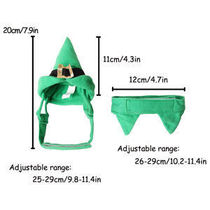 Veludo Verde Bola Dress-Up para Gatos Cães Europeu Americana Festa de Natal Elemento Poliéster Animal Padrão Apresentando Pointy <span class=keywords><strong>Hat</strong></span> - Product Image 2