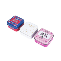 Boîte en fer blanc mini à motifs artistiques pour le rangement de coiffes pour enfants, de matériel, de bijoux et d'écouteurs