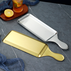 صواني مطبخ فضي وذهبي بمقبض أدوات طاولة غربية من الفولاذ المقاوم للصدأ للمطاعم - Product Image 2