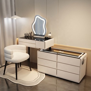 Muebles de dormitorio, tocador de <span class=keywords><strong>maquillaje</strong></span>, almacenamiento de mesa, carga inalámbrica, Bluetooth, tocador de <span class=keywords><strong>maquillaje</strong></span>, mesa inteligente con espejo LED - Product Image 6