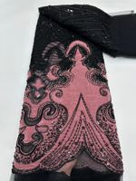 NI.AI Nouveau style Tissu en dentelle de velours perlé avec sequins et paillettes
