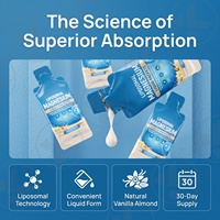 Sachets de magnésium liposomal liquide à étiquette personnalisée pour le soutien énergétique musculaire, absorption élevée, magnésium naturel, emballage individuel