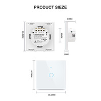 Interrupteur mural intelligent Tuya WiFi tactile en verre trempé 1/2/3/4 gang, télécommande Smartlife, compatible avec Alice, Google Home, Alexa