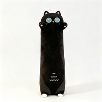 Coussin en peluche chat long Kawaii, animal en peluche de dessin animé pour le confort du sommeil, décoration de canapé et cadeaux