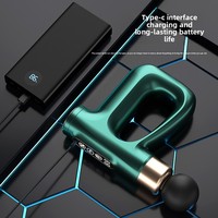 Pistolet de massage électrique FDFIT Source Pulse Heating Mini Fascia Gun avec écran LCD, 4 têtes de massage, faible bruit, portable, pour le fitness et l'étirement musculaire