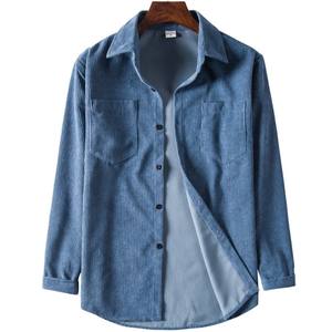 10% RABATT <span class=keywords><strong>M</strong></span>-3XL Herbst Neuheit Herren Einfarbiges Cordhemd Langarm Dick Jugendlicher Modetrend Lässiger Einreihiger Cardigan - Product Image 1