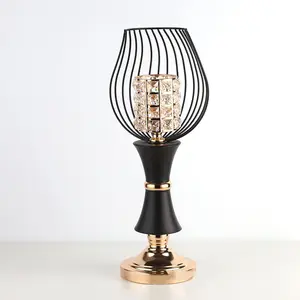 桌子烛台灯罩高金色金属铝黑色成品有线烛台