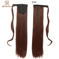 Extension de cheveux queue de cheval à clip enroulé droit de 22 pouces en gros queue de cheval synthétique résistante à la chaleur