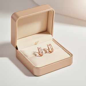 Pendientes de Alta Calidad al por Mayor, Joyería Fina, Estilo Antiguo, Oro Rosa Sólido de 18K, Pendientes de Aro con Diamantes Naturales Reales - Product Image 5