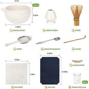 Venta caliente 11 piezas Matcha batidor conjunto profesión Matcha Starter herramientas caja de regalo conjunto bambú Chasen cuenco de cerámica con pico - Product Image 2