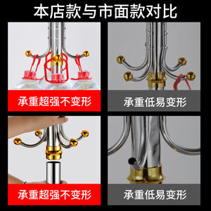 Porte-manteau moderne en acier inoxydable, organisateur de vêtements sur pied, design rond, durable pour salon et chambres - Product Image 3