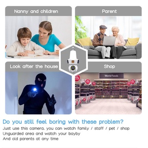 6MP <b>Wireless</b> Wifi E27 Light Bulb <b>Camera</b> Dual Lens Triple Screen 10X Digital Zoom PTZ Home <b>Security</b> Baby Monitor Night Vision - Product Image 3