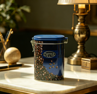 Boîte en métal ovale hermétique pour café et thé, personnalisable, avec couvercle à charnière, plusieurs couleurs JH