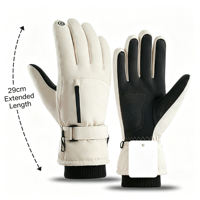Gants de ski freestyle d'hiver en polaire coréenne et pongé, coupe-vent, anti-froid, imperméables, antidérapants, compatibles écran tactile sur toute la paume, légers