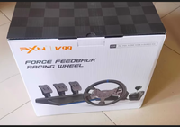 Volante de Carreras PXN V99 con Force Feedback, Simulador de Carreras Compatible con PC y Xbox One, Volante de Carreras con Pedales