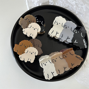 Pinces à cheveux coréennes en gros PL, pinces à cheveux mignonnes en forme de chiens poilus, pinces à cheveux en acétate épissé pour femmes - Product Image 3