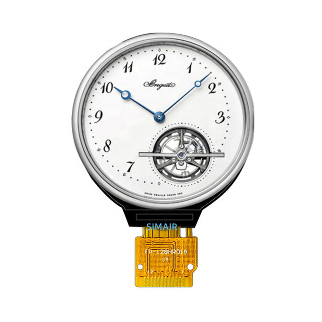 HD IPS 1.28" GC9A01 COG FPC 1.28 inch TFT  screen panel small SPI round lcd display 240x240 for smart watch