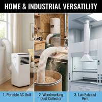 Tuyau de ventilation télescopique flexible en PP, logo personnalisé, pour climatiseur, vente en gros, OEM, ODM, en vrac