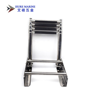 Escalera telescópica para barco ISURE de acero inoxidable de 4 secciones con riel deslizante para uso marino - Product Image 4