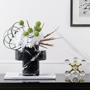 Vases décoratifs en pierre naturelle jaune, faits à la main, design nordique, pour salon, hôtel, ornement - Product Image 4