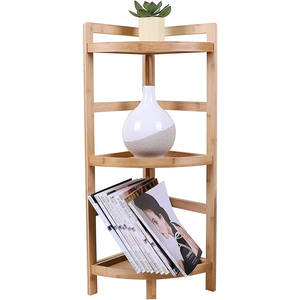 Bamboo Three-Tier <strong>Corner</strong> <strong>Storage</strong> Organizer Tall Display Shower Shelf <strong>Corner</strong> <strong>Unit</strong> - Product Image 3