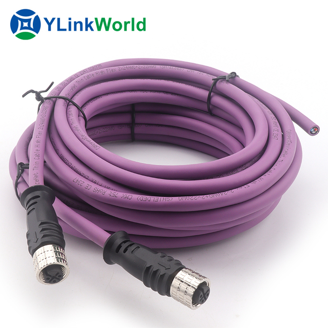DeviceNet CANopen Cable M12 5Pin Molded Connector With PVC PUR Cable