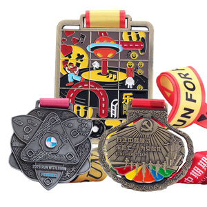 Sản xuất tại Trung Quốc tùy chỉnh kim loại dập nổi Triathlon huy chương men Marathon Finisher chạy 3D huy chương không có tối thiểu - Product Image 6
