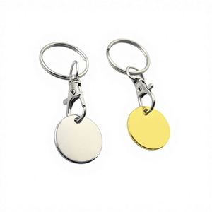 Custom Logo Blank Stainless Steel Trolley Coin <b>Key</b> <b>Chain</b> Laser Custom Logo Shopping Cart for Supermarket Coin Holder Keychain - Product Image 1
