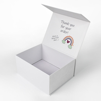Boîte cadeau blanche à fermeture magnétique personnalisée en usine, impression intégrale de l'intérieur, boîte en papier pour emballage de bijoux