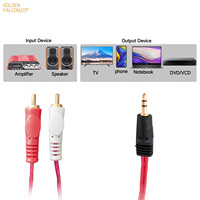 Rouge Blanc 3 pôle 3.5mm Stéréo DC Plug Mâle à AV 2RCA Mâle Audio Câble Y 2 RCA Câble Pour Haut-Parleur Aux MP3 Ordinateur Casque