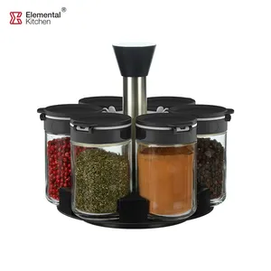 Kitchen Condiment Storage 200ml Spice Container Jar With Seasoning Organizer Rack