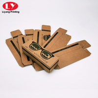 Boîte d'emballage personnalisée pour lunettes de soleil en papier kraft sportif marron de luxe avec logo