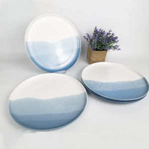 <span class=keywords><strong>Set</strong></span> di <span class=keywords><strong>piatti</strong></span> da tavola in ceramica <span class=keywords><strong>blu</strong></span> nordico Ombre per ristorante - Product Image 3