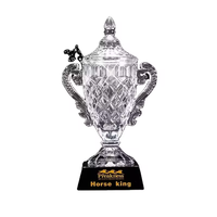 Trophée de cristal créatif haut de gamme roi grande médaille de championnat NBA Souvenir gravé trophée de jeux