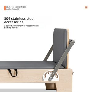 Ghế tập Pilates di động chuyên nghiệp bằng gỗ sồi bền chắc, đa chức năng, thiết bị chăm sóc sức khỏe, có thể điều chỉnh độ cao - Product Image 5