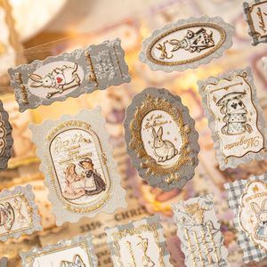 สติกเกอร์ 1 ชิ้นต่อแพ็ค ชุดแสตมป์สตอรี่ สติกเกอร์ฟอยล์ลายนูน สไตล์ยุโรป วินเทจเบาๆ สำหรับตกแต่งการ์ด DIY ของขวัญ ซีลสติกเกอร์ - Product Image 3