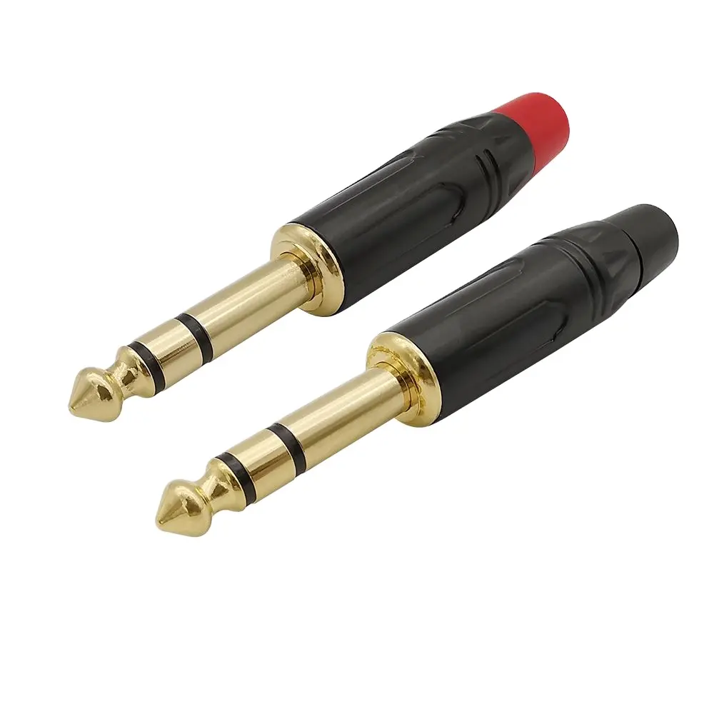 6.35mm 1/4 Stereo fiş ses konektörü 3 kutuplu 6.35 mikrofon adaptörü DIY lehim konektörü