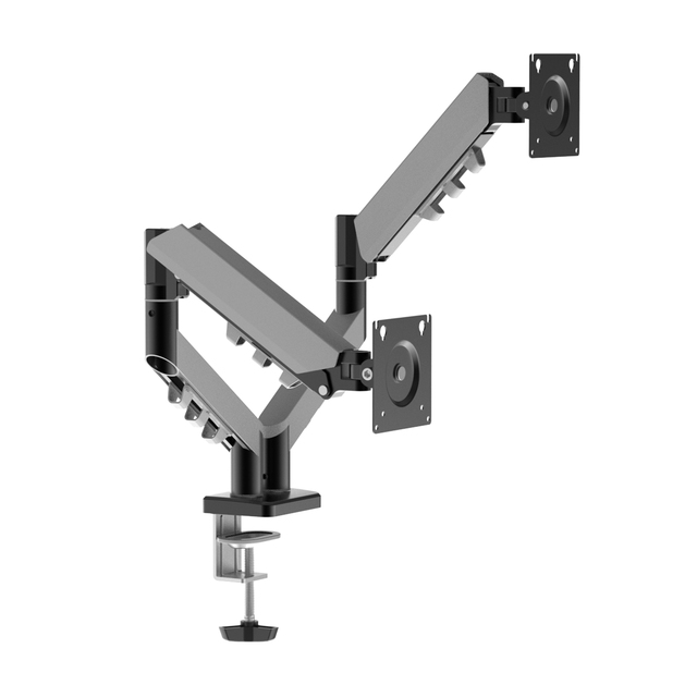 For Dual Screen LCD LED Monitor Arm Desk Mount with Cold Rolled Steel 32" Max Size 90 Tilt White