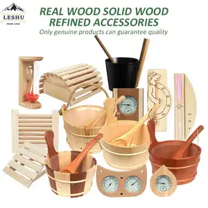 Wholesale Quality Finnish Sauna Accessories Copper Sauna Ladle Harvia Foot Sauna Bucket And Ladle Set