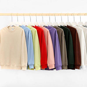 Venta al por mayor de alta calidad logotipo personalizado ligero 330g felpa Casual Color sólido sudadera ejercicio al aire libre suéter de cuello redondo - Product Image 3