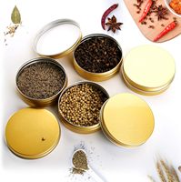 Pot de Conteneur Rond en Aluminium Doré, Pot en Étain, Bocaux Cosmétiques à Épices, Emballage en Aluminium, Métal, 30ml