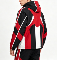 Chaqueta de Esquí para Hombre, Cortavientos, Personalizada, con Paneles Geométricos en Contraste, Térmica, Cálida, Transpirable, Ecológica, con Capucha, Cierre Completo, Elástica
