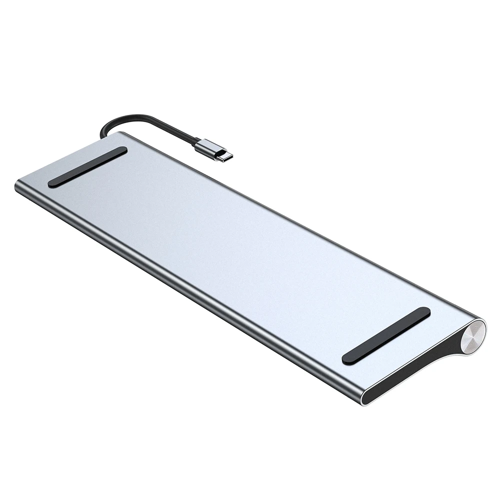 Aluminum Dock for Laptop Type-c 3 Usb Port Multi-function Lan Adapter 11 in 1 Usb c Hub With Hdtv Ga Rj45 Type c Hub 11 En 1 Hub