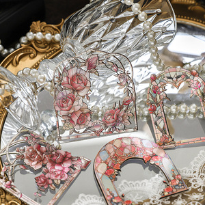 10ชิ้น/แพ็คโครงกระดูกตกแต่งขอบหน้าต่างสีสันสดใสสติกเกอร์การ์ดแพ็คกระจกเคลือบดอกไม้ชุดหน้าต่าง<span class=keywords><strong>ดอก</strong></span>ไม้ย้อนยุค - Product Image 2