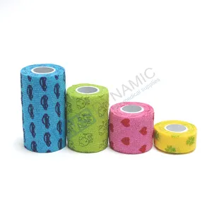 Non Woven Veterinaire Samenhangend Bandages Latex Gratis Self Aanhangend Flexibele Wrap Custom Logo Gedrukt Voor Huisdieren