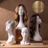 Buste de mannequin en fibre de verre mat avec épaules, tête de mannequin de table pour l'affichage de chapeaux, perruques et bijoux en magasin de détail