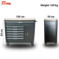 Armoire à outils roulante de qualité industrielle RT TOOL, 7 tiroirs, verrouillage centralisé pour atelier d'entretien de flotte
