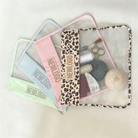 Pochette de voyage pour les fêtes, trousse de toilette transparente en vinyle, sacs de rangement pour projets de broderie au point de croix NDLPT, sacs de piscine monogrammés