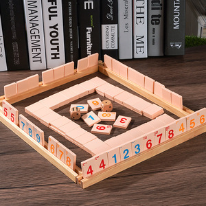 Juego de mesa de mahjong digital con diseño de perro guapo, juguete de madera para niños de 4 a 6 años, juego de cartas cognitivo que estimula el cerebro - Product Image 1